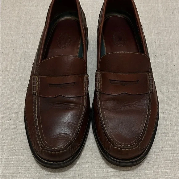 H.S.Trask Brown Leather Slip-On Loafers Brown Men’s 13 Classic Work Office