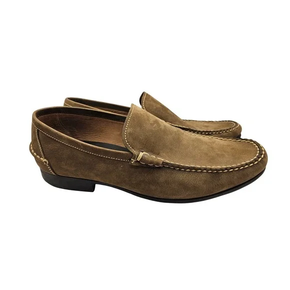 Peter Millar Suede Driving Moccasins Men 9W Loafers Shoes Brown‎ #386
