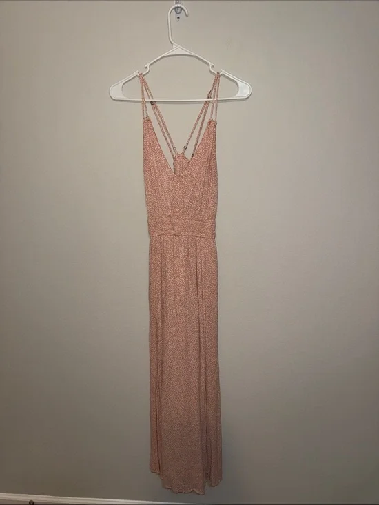 Abercrombie & Fitch Peach Floral Maxi Dress - Med Tall