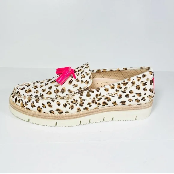 Sperry‎ cloud Authentic Original Men’s Tassel Loafers Beige Leopard Print Size 9