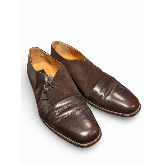 Avventura Men's Brown Slip-On Dress Shoes‎ with Casual Strap Sz 10 Made in Spain