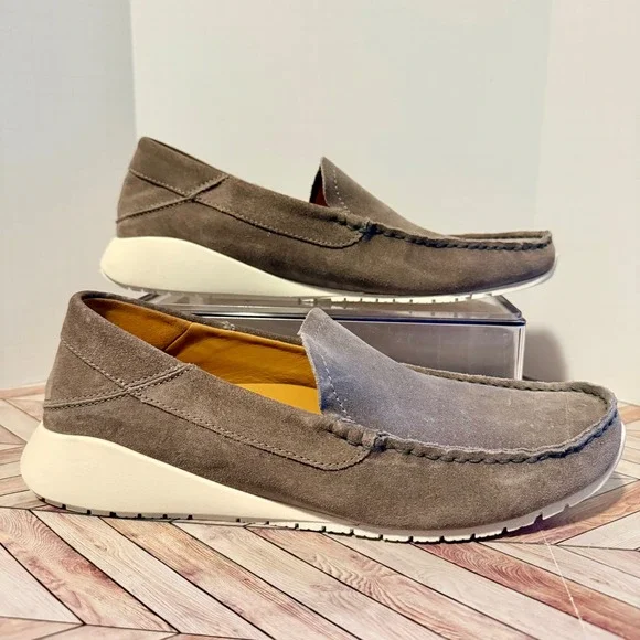 OluKai Ka'a Loafer Men 9 Cooler Grey Suede Slip On Shoes 10535-1G1G Drop In Heel