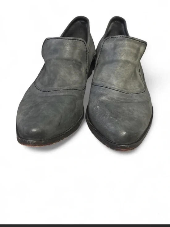 Free People Brady Leather Pointed Toe Loafers Carbon Gray - Size 38
