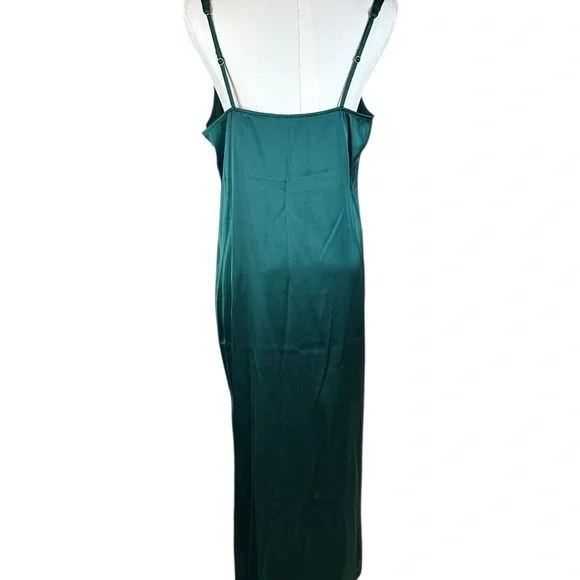Abercrombie & Fitch Emerald Green Satin Slip Dress Size M Petite NWT.