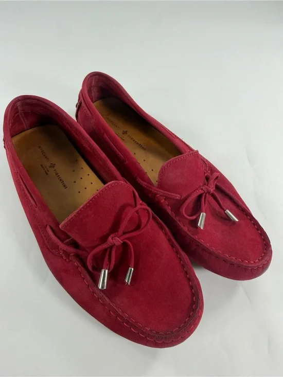 Mercanti Fiorentini Red Suede Moccasin Loafers