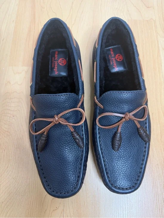 Marc Joseph Rockefeller Navy Leather Loafers EU 41/US 8