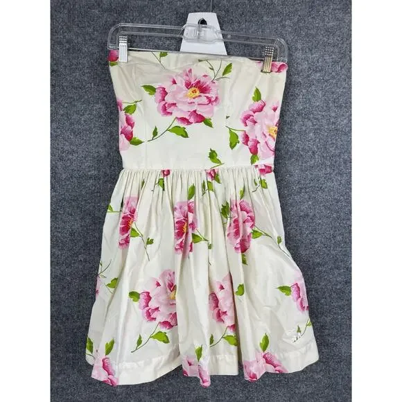 Abercrombie Y2k Women's Medium Payton Strapless Summer‎ Floral Sun Dress
