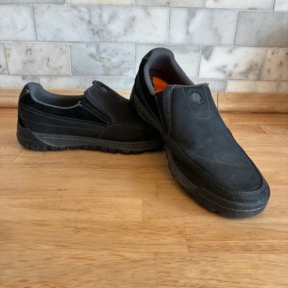 Merrell Shiver Moc 2 Waterproof Mens 12 Black Leather Slip On Shoes Loafers