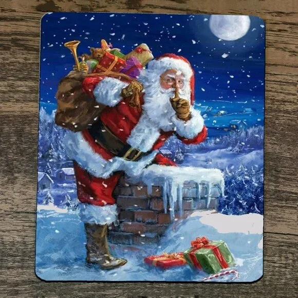 Mouse Pad Santa Clause Chimney‎ Xmas Christmas