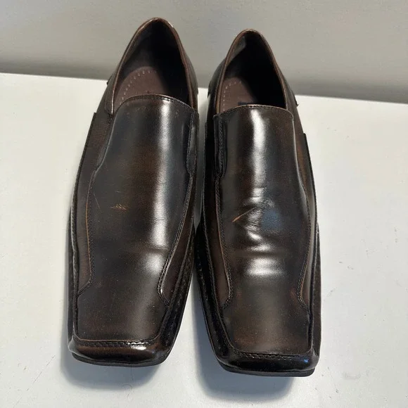 Giorgio‎ Brutini Brown Leather Loafers Dress Shoes Slip On Style sz 9