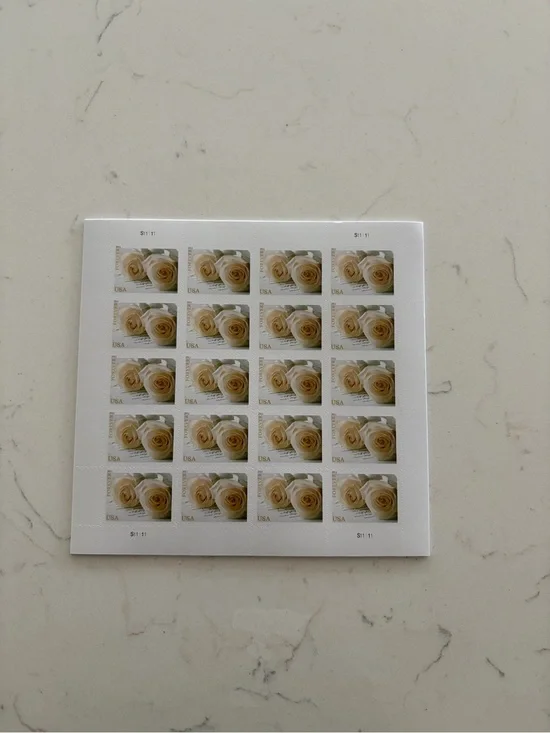 200 Rose foreverr Stamps - White and Cream