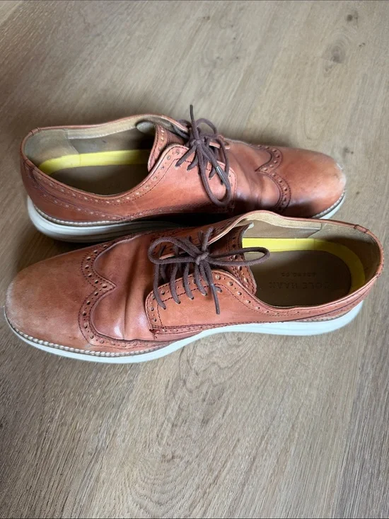 Cole Haan Men's Wingtip Derby in Burnt Orange Brown