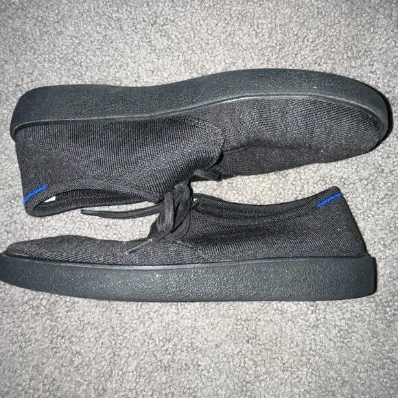 ROTHY'S THE MONTY MEN'S ALL BLACK OXFORD SNEAKERS KNIT LACE UP SHOES -EUC- 11.5