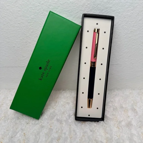 Kate Spade color-block navy and pink  Pen with‎ gold Accent