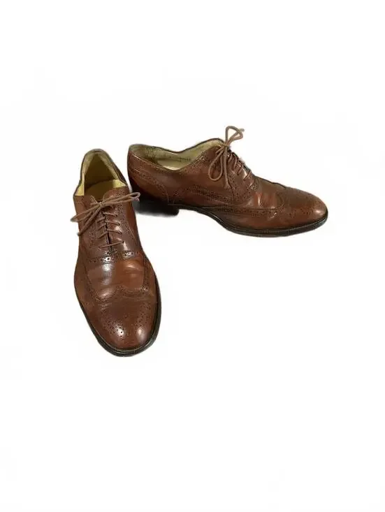 Saks Fifth Avenue Truman Wingtip Oxford Dress Shoes Men's 10 Brown Leather Italy