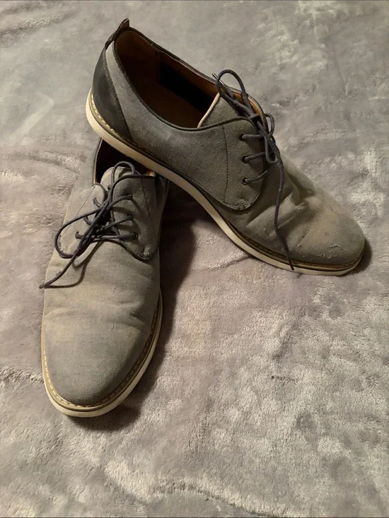 Seven7 Gray Canvas Derby Oxfords with Dark Laces