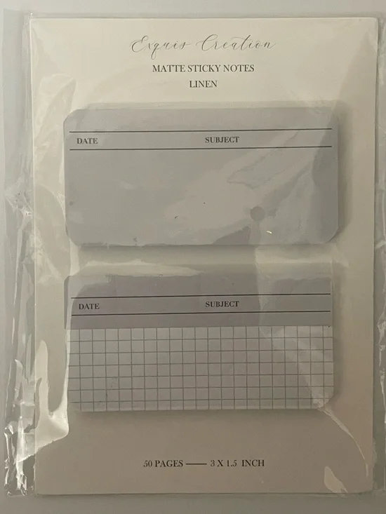 Exquis Creation Matte Duo Sticky Notes in “Linen”