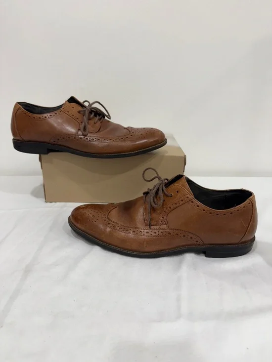 Used W/O Box! Men's Stacy Adams Leather Brown Tan Derby Dress Shoes Size 11