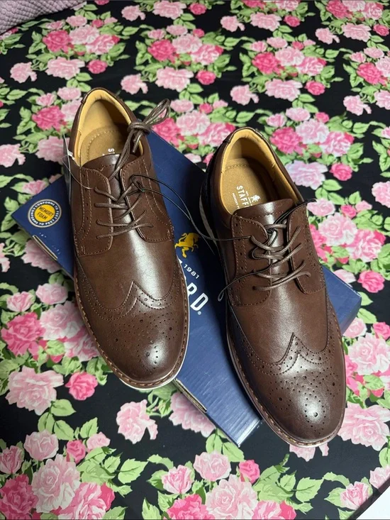 NEW Stafford Brown Men's Oxfords - Lace-Up Dress Shoes