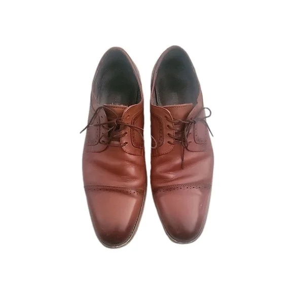 Stacey Adams Mens Dunbar 25064-221 Brown Leather‎ Oxford Dress Shoes Size 12 M