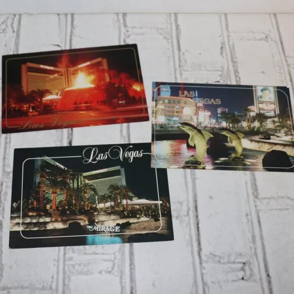 🎰 Vintage Las Vegas Postcards · 1990 · Set of 3