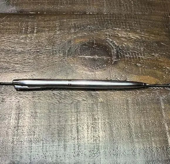 Vintage Sheaffer Targa Brushed Chrome Ballpoint Pen with White Dot