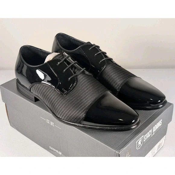 Stacy Adams Pharaoh Oxford Cap Toe Men's 13 WIDE Black Dress Shoes 25530-001