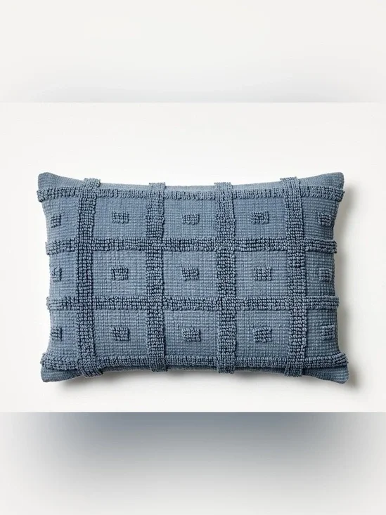 STUDIO MCGEE NWT Tufted Geo Lumbar Throw Pillow -blue