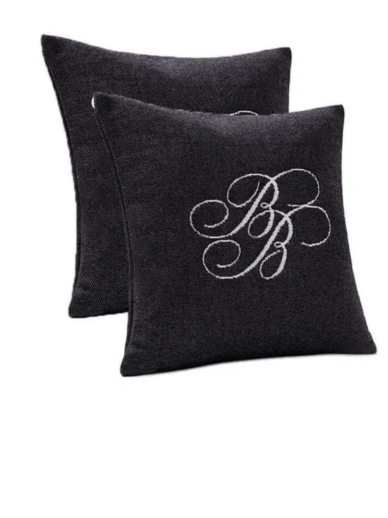 New Brooks Brothers BB Monogram Decorative Pillow Set of 2