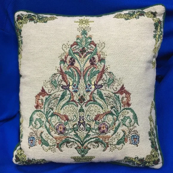 Elegant Christmas Tree Tapestry-style Riverdale Throw Pillow