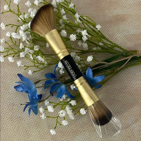 Laura Geller Dual-Ended Blush and Bronzer Brush Gold and Black New in Package