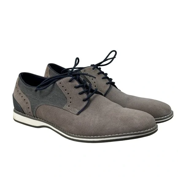 Kenneth Cole Reaction Mens Weiser Lace Up Gray Navy Hybrid Oxford Shoes 10.5M