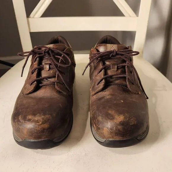 Red Wing ComfortPro 6708 Men Safety Toe‎ Brown Leather Work Shoe Oxford Sz 9E2