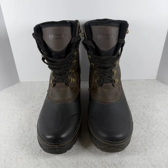 Khombu Kenny Men's Winter Boots Size 9 Brown Black‎ Waterproof Snow Duck Boots