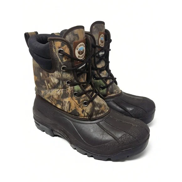 Crater Ridge Duck Boots Mens 8 Camouflage Thinsulate Waterproof Outdoor Gorpcore