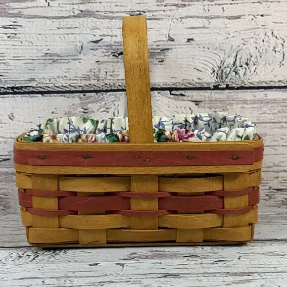 Longaberger 1994 Mother's Day Basket‎ Handwoven Floral Liner Collectible Signed