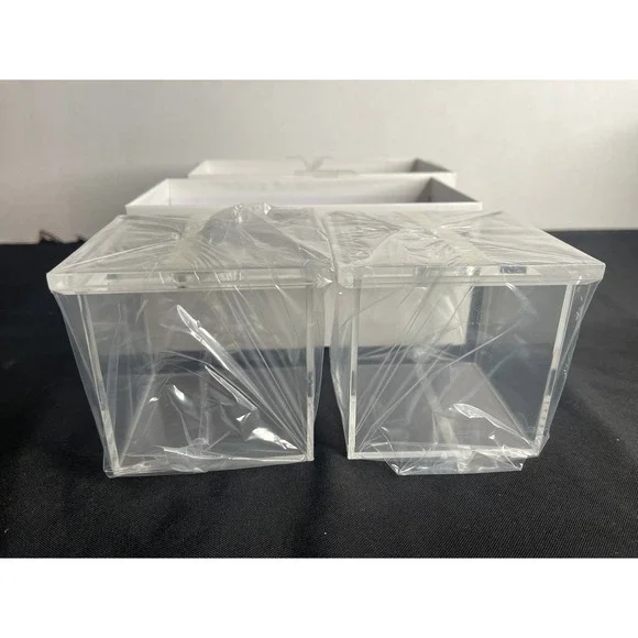 NIUBEE Clear‎ Acrylic Display Cube Set 2 Pack Transparent Case for Collectibles