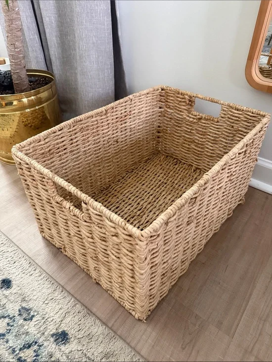 Natural Woven Storage Basket - Neutral Tan