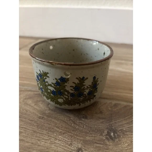 Vintage Speckled Takahashi Japanese Flower Pot With Holes For Hanging‎ 3.5