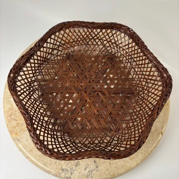Vintage Woven Bamboo Basket 9