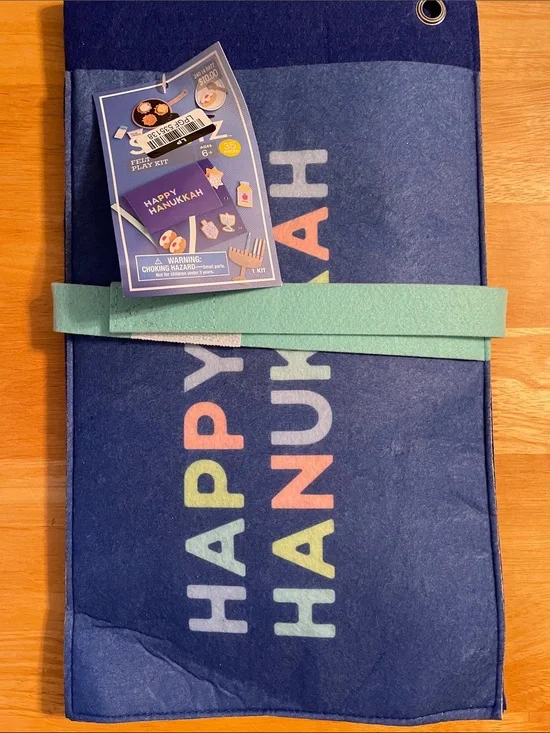 Felt 'Happy Hanukkah' Banner Kit - Navy with Mint Accents New
