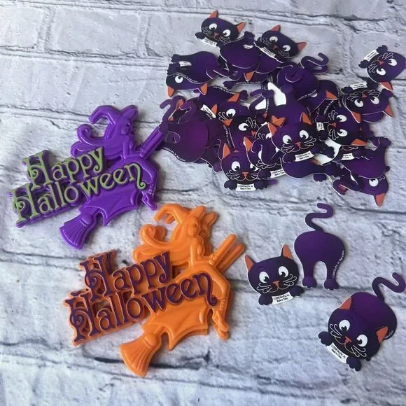 2008 Decorate Cat Cupcake Toppers & Happy‎ Halloween Witch 64 Pcs