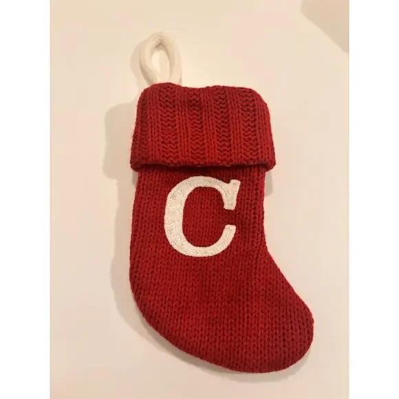 Target Wondershop Knit Monogram Mini Christmas Stocking Letter C