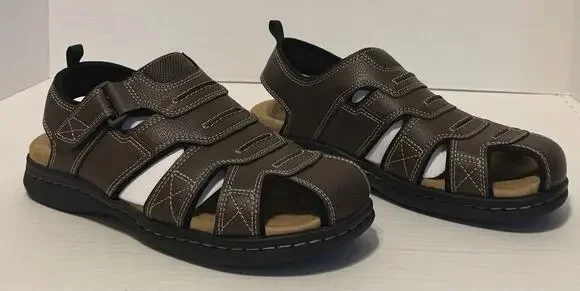 Men’s Dockers Searose Fisherman Brown Sandals 7M Memory Foam Insoles NEW