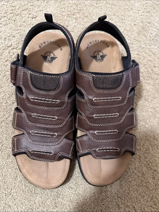 Dockers SEAROSE Briar Brown Men's Sandals Box Label