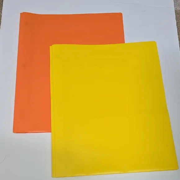 Yellow and Orange Folders with Prongs