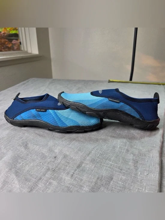 SURF GO Water Shoes Blue Mesh Neoprene Aqua Socks Beach Pool Surfing Unisex 9.5