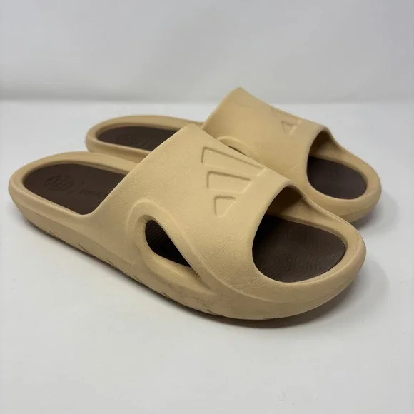 Adidas Adicane Slides Mens Sand Beige Brown Foam Sandals Size 11