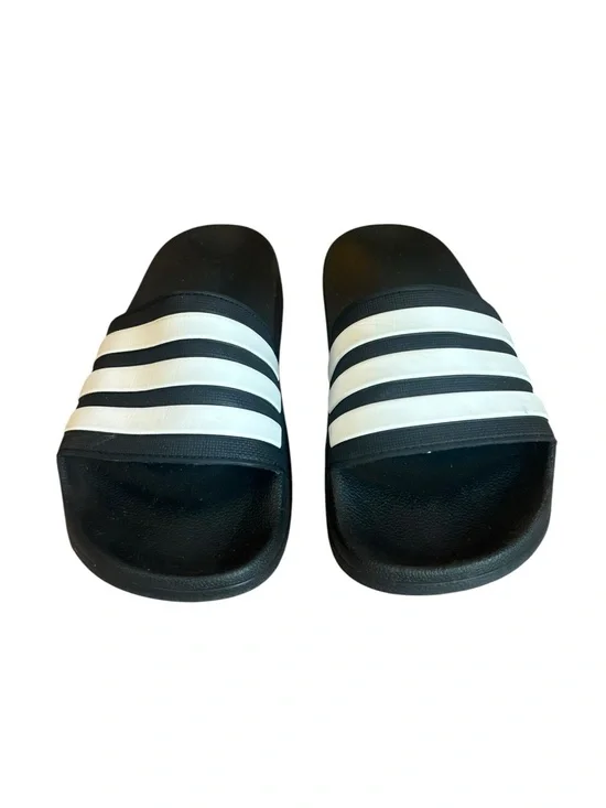 Adidas GZ5922 Adilette Shower Slide Sandals Mens Size 8 Black White