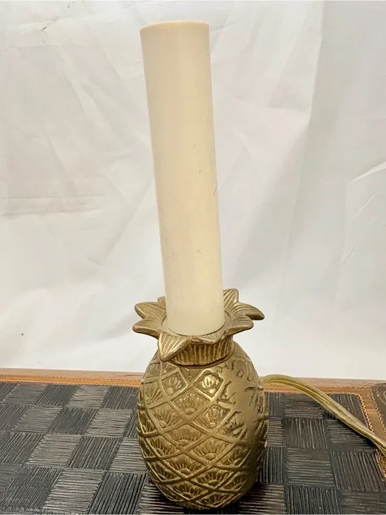 Gold Toned Brass Pineapple Table Accent Lamp - Home Accents